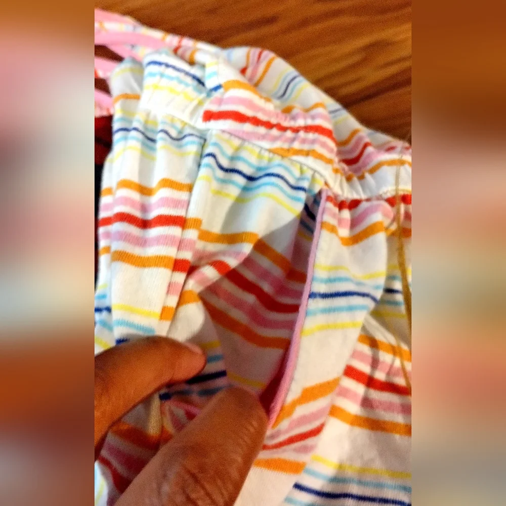 Cat & Jack Girls Rainbow Striped Cross Back Knit Sleeveless Romper Shorts Size 8 - Picture 12 of 15